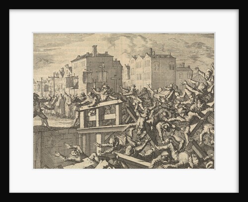Bridge in Paris collapses during a procession, 1633, France by Pieter van der Aa I