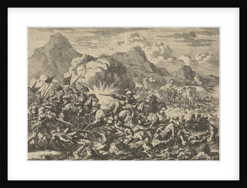 Pappenheim beats the resurrected farmers in Austria near Linz on the Danube, 1626 by Pieter van der Aa I