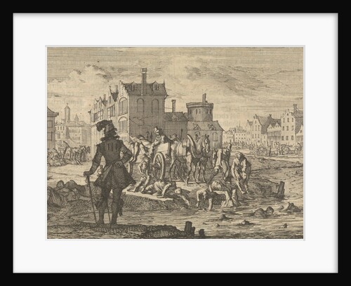 Johan 't Serclaes, Count of Tilly, has conquered Minden and lets his victims be thrown in the river Wertha, 1626 by Pieter van der Aa I