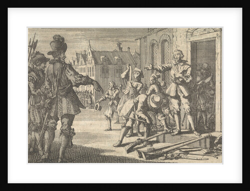 Prince Maurits on the Neude in Utrecht recommends the Waard Gelder to lay down their arms, 1618 by Pieter van der Aa I