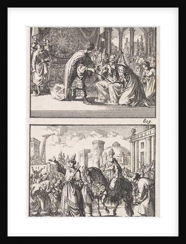 Esther before Ahasuerus, Triumph of Mordecai by Andries van Damme