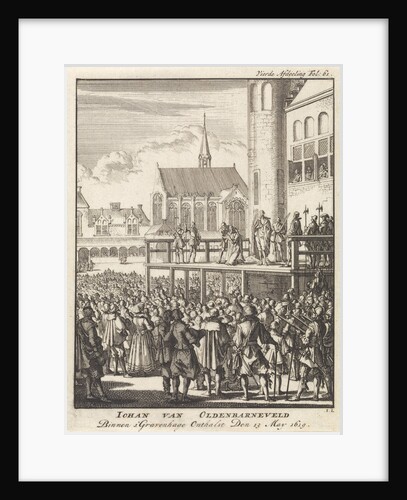 Johan van Barneveld kneels on the scaffold for his beheading, 1619 by Jan Claesz ten Hoorn