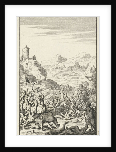 Fight between the armies of Poliarchus and Ambiodorix by Jan Claesz ten Hoorn