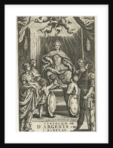 Enthroned queen offered two crowns by Jan Claesz ten Hoorn