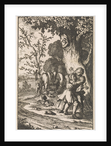 Don Clarazel embraces Gandales, he chooses his squire by Nathanael Holbeex