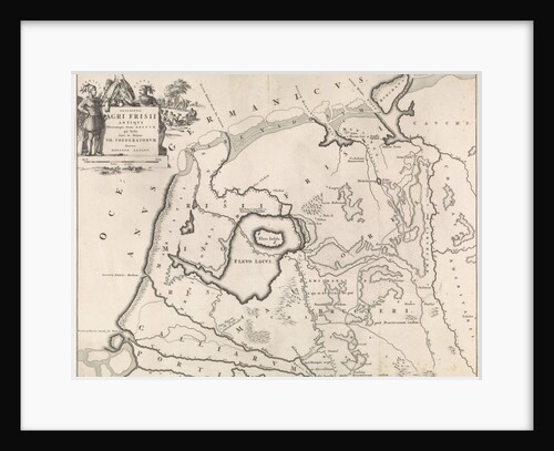 Historical map of Netherlands with the areas of the Batavians and Frisians V by Henricus Wetstein
