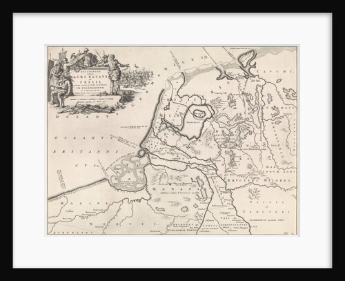 Historical map of the Netherlands at the time of the Batavians and Frisians II by Henricus Wetstein
