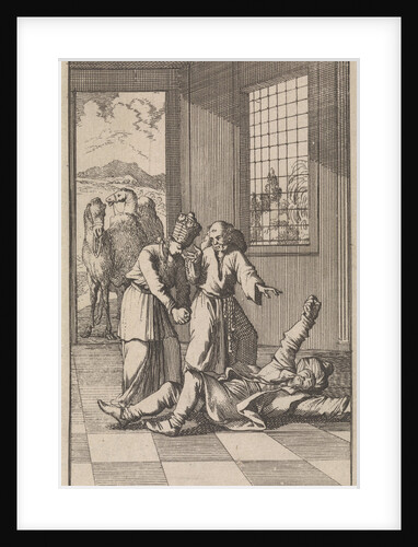 Mahomed falls into raptures at the feet of his wife Kadiga by Timotheus ten Hoorn