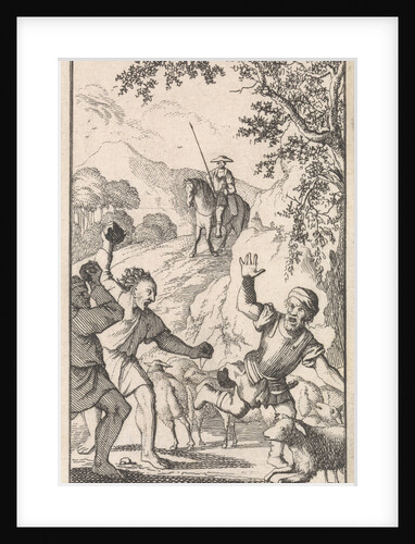 Sancho is stoned by shepherds by Pieter Mortier