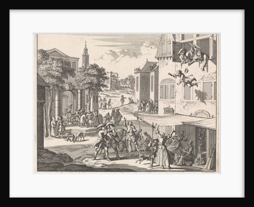 Child is thrown out of the window because it refuses to serve Mass by Jan Luyken