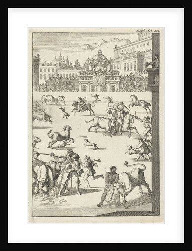 Bullfight in an arena by Willem Broedelet