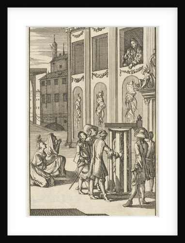 Mirandor's master, the innkeeper, in turning cage by Pieter van Rijschooten