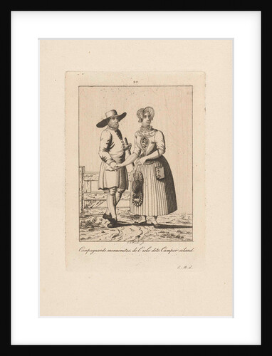 Man and woman in costume from Kampereiland, Carl Cristiaan Fuchs by Harmanus Langerveld