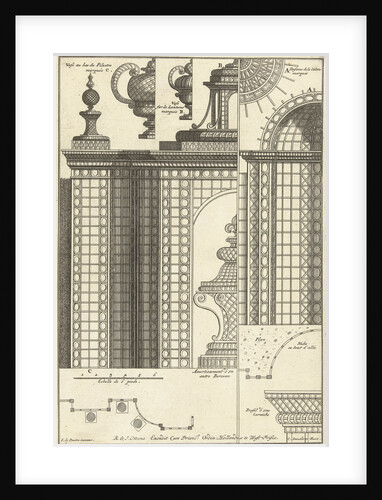 Half trellis pavilion with details by Reinier Ottens II