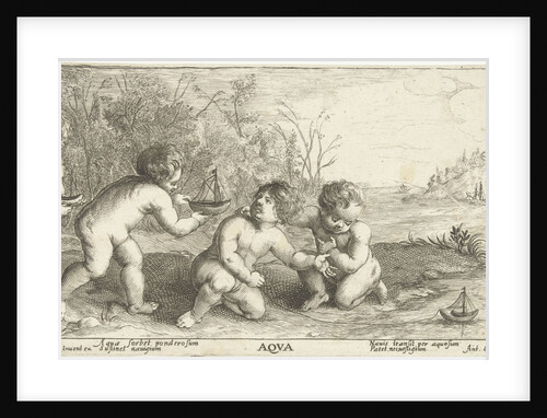 Children playing with boats by Johannes Popels