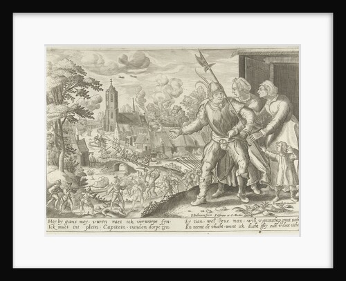 The farmer captain is prevented from fighting, ca 1600, Floris Balthasarsz. van Berckenrode by Johannes Covens and Cornelis Mortier