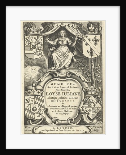 Louise Juliana of Orange-Nassau enthroned under canopy by Joannes Maire