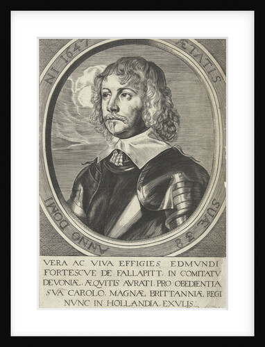 Portrait of Edmund Fortescue at the age of 38 in oval by Hendrick Danckerts