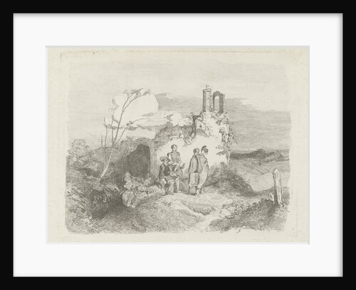 Men near ruins by Charles Rochussen