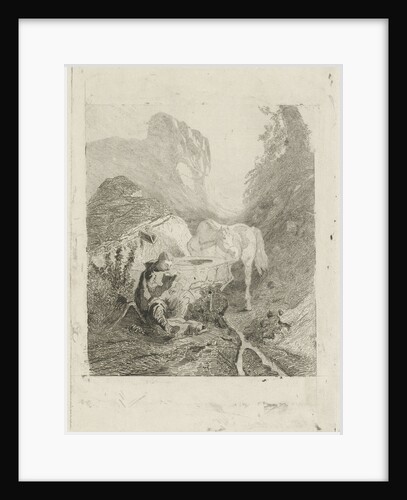 Reading man at a source by Charles Rochussen