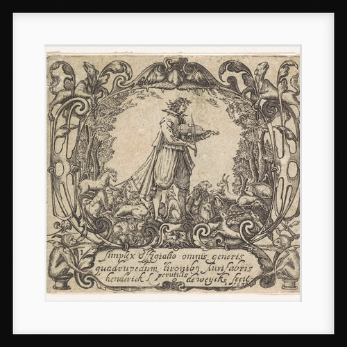 Orpheus playing to the animals by Hendrick L. de Weyck