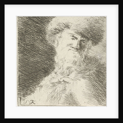 Portrait of an unknown man with fur hat by Simon Klapmuts