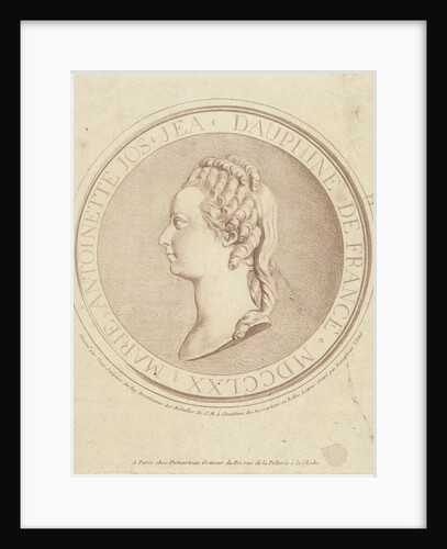 Portrait of Marie Antoinette, Dauphine of France, in bas-relief on the medallion by Gilles Demarteau