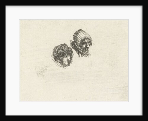 Study sheet with heads by Louis Bernard Coclers