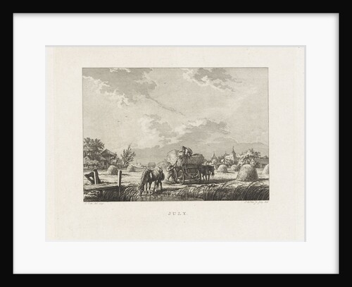 Two farmers harvesting hay by Izaak Jansz. de Wit
