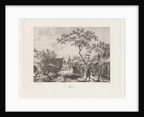 Figures with household in a village street by Izaak Jansz. de Wit