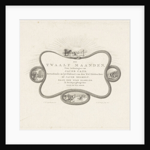 Cartouche of a snake biting by Joannes Pieter Visser Bender