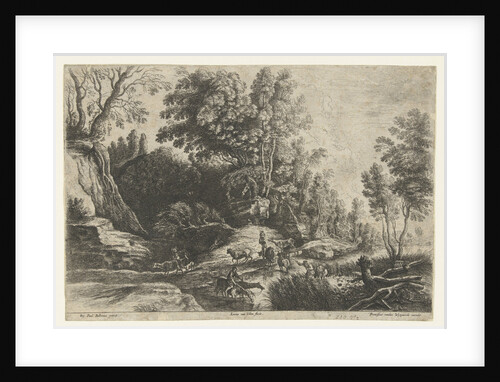 Horses and cows at a watering by Frans van den Wijngaerde