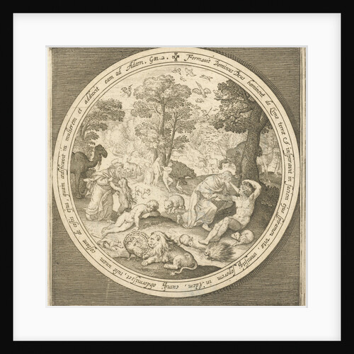 Sixth day of creation: God creates the animals and Adam and Eve by Maerten de Vos