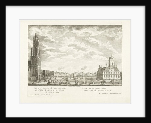 View of the Market with New Church and Town Hall in Delft by Iven Besoet