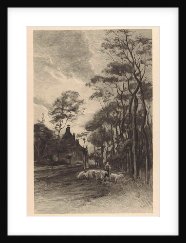 Shepherdess with flock by Willem Steelink II