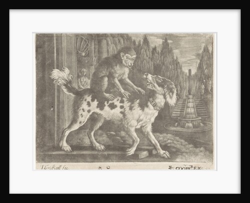 Monkey on the back of a dog by Edward Cooper