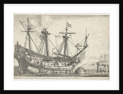 Repairing a big sailing ship by Reinier Nooms