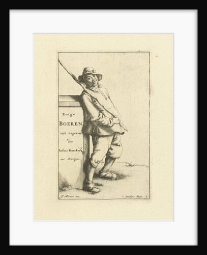 Farmer leaning against a wall by Anonymous