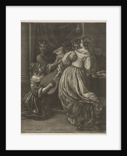 Music making people around a table by Jan van Somer