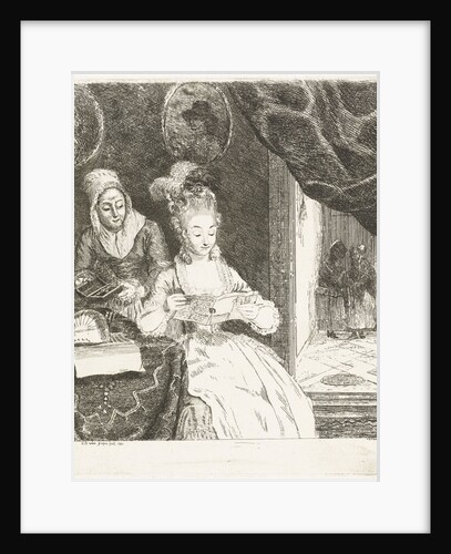 Young woman reading a letter by Louis Bernard Coclers