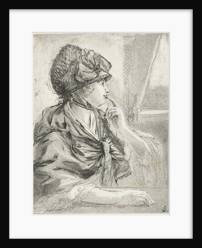 Portrait of a woman sitting by the window by Louis Bernard Coclers