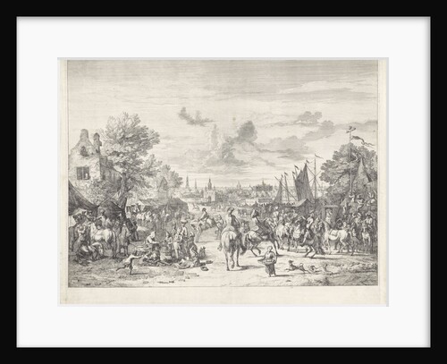Horse fair in a city by Jan van Huchtenburg