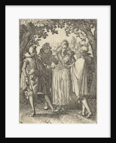 Woman and three men by Claes Jansz. Visscher II