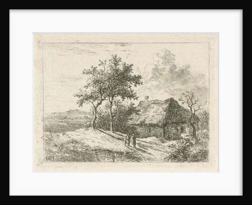 Three figures at a farm by Gerrit Jan Michaelis