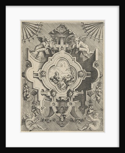 The evangelist John in cartouche by Hieronymus Cock