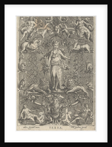 The Earth, in frame of grotesques by Philips Galle