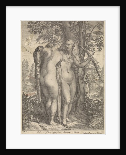 Diana and a nymph before a tree by Justus Danckerts