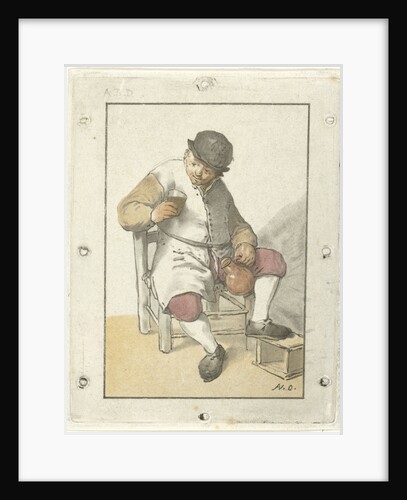 Seated farmer with jug by Cornelis Ploos van Amstel