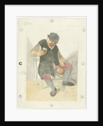 Seated farmer with pitcher by Adriaen van Ostade