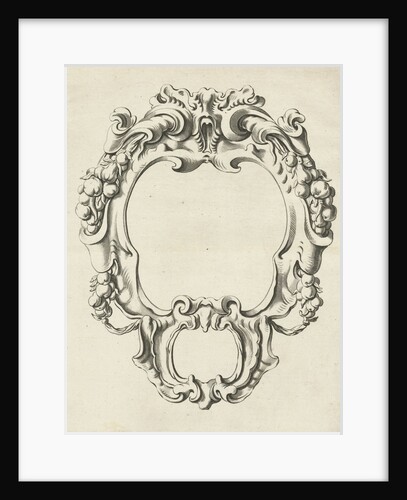 Cartouche with lobe ornament consisting of two compartments by Nicolaes Visscher I